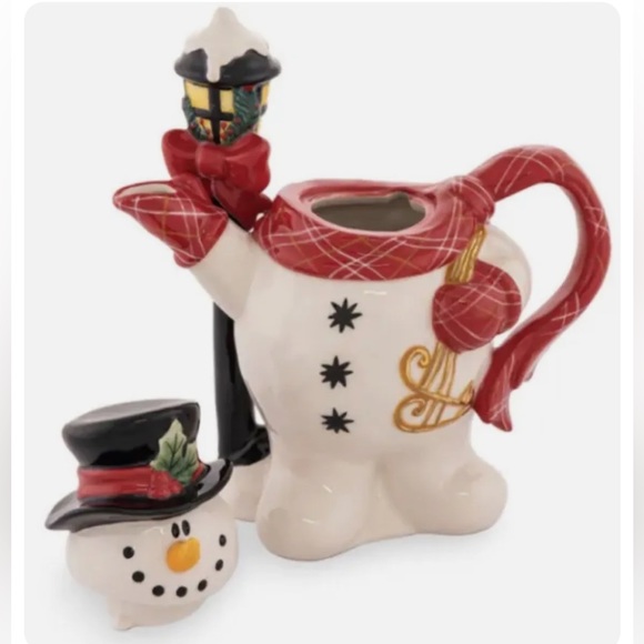 New Blue Sky Snowman Teapot - Picture 2 of 10
